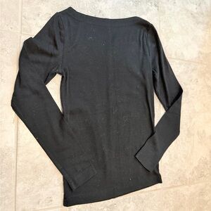 GAP XS Petite Black Long Sleeve Knit Top | XS Petite | Like New